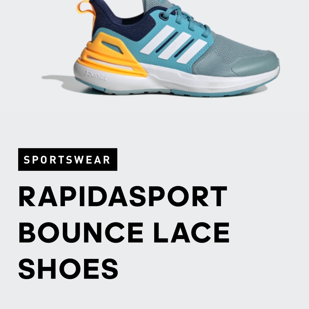 Slightly used Adidas Blue and Orange Sneakers with Mesh Upper